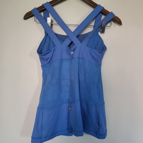 Lululemon Chaturanga Strappy Workout Top Blue Size 6 - Picture 7 of 14
